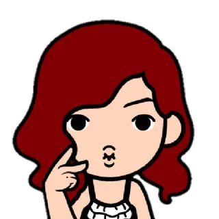 😘 dessin animé, femme, réflexion, illustration, fille telegram sticker