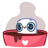 🛀 marshmallow, chocolade, schattig, kawaii, dessert, zoet telegram sticker