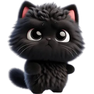 😠 gato, gatinho, fofo, animal, animal de estimação, preto, desenho animado whatsapp sticker