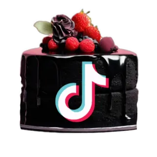 🎂 TikTok 케이크, 디저트, 음식, TikTok, 소셜 미디어 telegram sticker