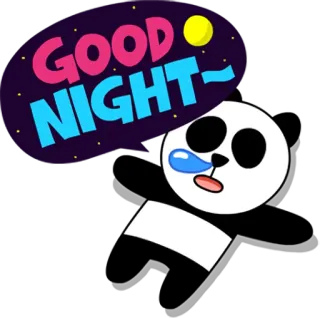 😪 Good Night Panda, Selamat Malam, Tidur, Lucu, Kartun telegram sticker