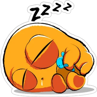 😪 ZZZ 자는, 귀여운, 만화, zzz, 오렌지, 캐릭터 telegram sticker