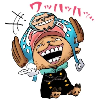 😆 Tony Tony Chopper One Piece ワッハッハッ Anime, Manga, Cartone animato, Personaggio, Pirata telegram sticker