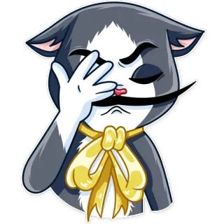 🙈 Katze, Facepalm, Missbilligung, Fehler, Erschöpfung, Tier, Cartoon telegram sticker