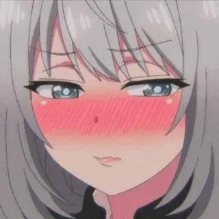 🍣 anime, chica, sonrojo, linda whatsapp sticker