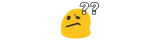 ❔ ?? vraag, verward, emoji, geel telegram sticker