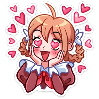 😍 Anime, Liebe, Herzen, Süß, Cartoon, Mädchen telegram sticker