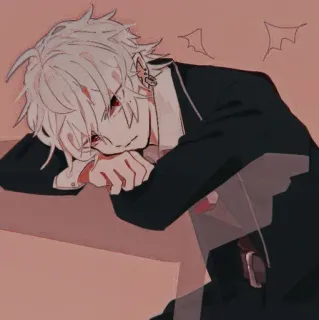 🤍 anime, manga, character, emo, goth, visual novel, bat wings, illustration whatsapp sticker