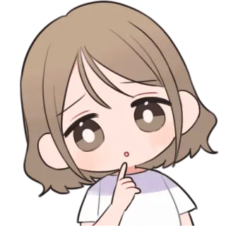 🤨 Аниме, Чиби, Девочка, Милый, Задумчивый, Думающий telegram sticker