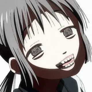 🎲 anime, meisje, griezelig, horror telegram sticker