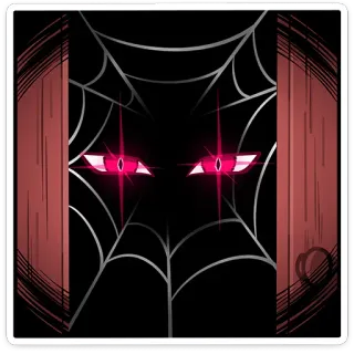👁 глаза, светящийся, паутина, темный, дверь, жуткий, страшный whatsapp sticker