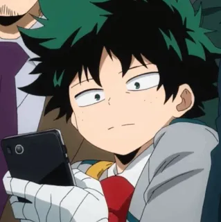 🥦 Izuku Midoriya My Hero Academia 애니메이션, 나의 히어로 아카데미아, 미도리야 이즈쿠, 데쿠, 캐릭터, 개성 telegram sticker