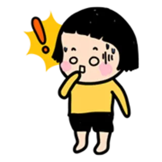 👧 cartoon, surprised, exclamation, shocked, sticker telegram sticker