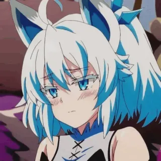 💙 Anime, Ragazza, Nekomimi, Carina, Triste, Ragazza Anime telegram sticker