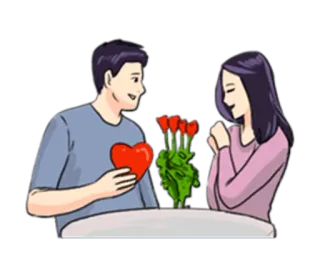 ❤ casal, amor, romance, coração, flores, relacionamento telegram sticker