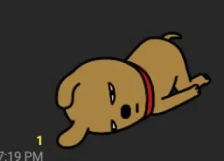 😮‍💨 chien, dessin animé, animal, animal de compagnie, allongé, mignon whatsapp sticker