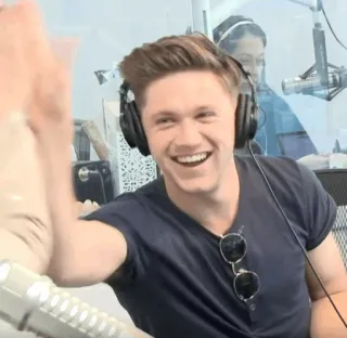 🎸 Niall Horan niall horan, cantor, one direction, celebridade, música, fones de ouvido, sorrindo telegram sticker