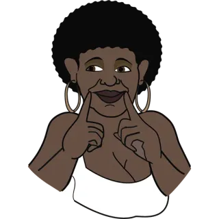 🙂 Cartoon, Frau, Lächeln, Afro, Porträt telegram sticker
