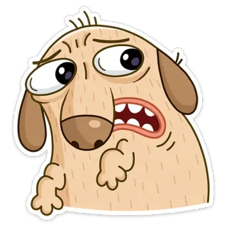 😵 cane, cartone animato, sticker, animale, carino, divertente whatsapp sticker