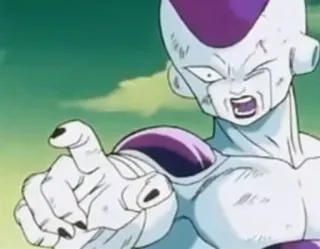 👾 Frieza Dragon Ball Z Anime, Penjahat, Frieza, Dragon Ball Z, Menunjuk, Kemarahan, Kartun telegram sticker