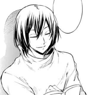 😌 Anime, Manga, Charakter, Kunst, Schwarzweiß telegram sticker
