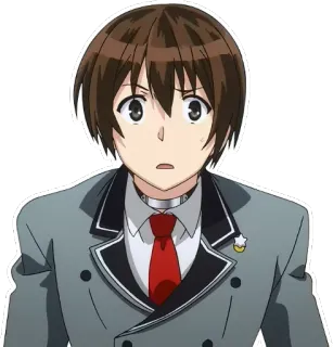 😦 anime, boy, school uniform, cute whatsapp sticker