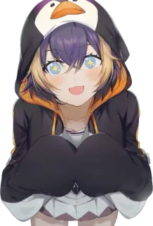 🐧 Anime, Personagem, Pinguim, Moletom com capuz, Fofo telegram sticker