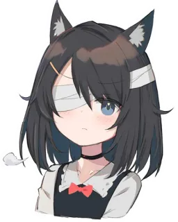 😠 Anime, Nekomimi, Vendaje, Lindo, Manga, Chica, Kawaii telegram sticker