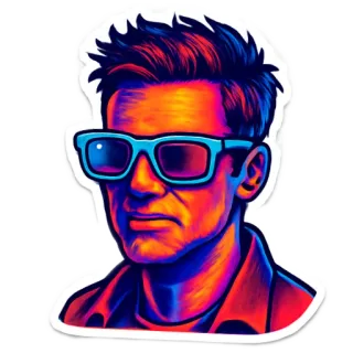😎 ภาพเหมือน, ผู้ชาย, แว่นกันแดด, ใบหน้า, มีสีสัน, ภาพประกอบ, คน telegram sticker