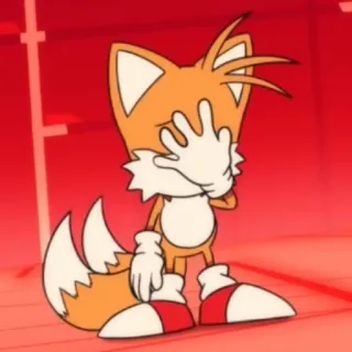 🦊 Tails Tails, Sonic the Hedgehog, Cartoon, Stinkefinger whatsapp sticker