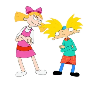 😊 Arnold Shortman Hey Arnold! desenho animado, Nickelodeon, anos 90, Ei Arnold!, Helga, Arnold telegram sticker