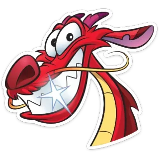 😃 Mushu Mulan Mushu, dragón, Mulán, Disney, dibujos animados whatsapp sticker