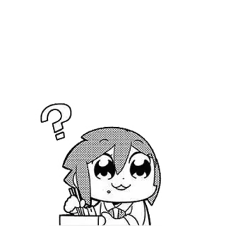 ❔ anime, question, manga, cute, drawing telegram sticker