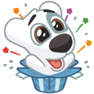 🎊 dog, animal, cartoon, cute, party, confetti telegram sticker