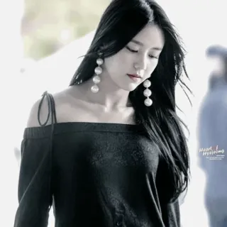 🌝 Heart F Hyejeong kpop, корейский, певица, женщина, хеджон, жемчужные серьги telegram sticker