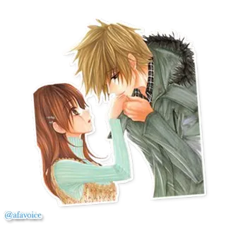 👄 @afavoice Anime, Manga, Miłość, Romans, Para, Kreskówka telegram sticker