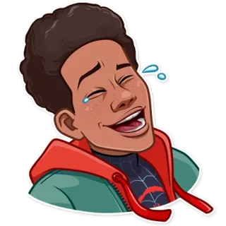 😂 Miles Morales spider-man, marvel, miles morales, lachen, cartoon whatsapp sticker