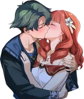 ❤️ bacio, coppia, romance, amore, anime, manga telegram sticker