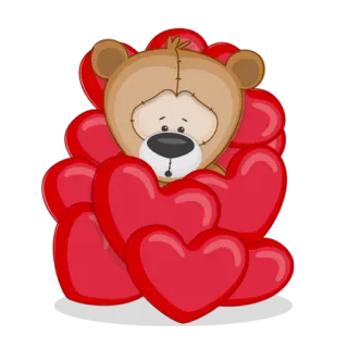 ❤ orsetto, cuori, amore, carino, cartoni animati whatsapp sticker