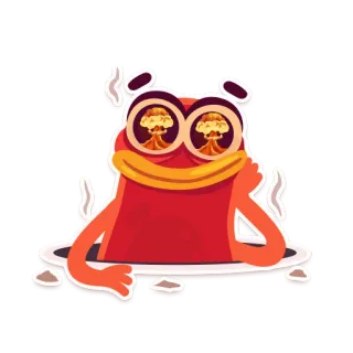 💣 만화, 핵폭발, 버섯구름, 파괴, 괴물, 구멍 telegram sticker