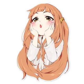 😳 Anime, Mädchen, Niedlich, Ausdruck, Cartoon, Sticker telegram sticker