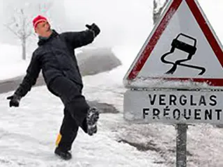 ⛷ VERGLAS FRÉQUENT winter, ice, snow, slippery, caution, sign telegram sticker