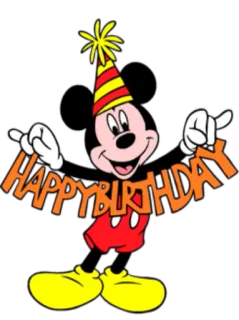 🎉 Mickey Mouse HAPPY BIRTHDAY มิกกี้เมาส์, วันเกิด, งานฉลอง, การ์ตูน, ปาร์ตี้, คำทักทาย, ดิสนีย์ telegram sticker