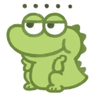 😐 frog, cartoon, animal, cute, dinosaur, middle finger, green telegram sticker