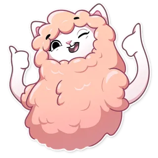 👍 Cartoon, Lama, Alpaka, Süß, Tier, Daumen hoch, Sticker whatsapp sticker