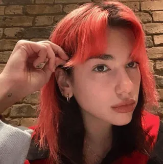 🥂 Dua Lipa Певица, Знаменитость, Портрет, Женщина, Рыжие волосы, Волосы telegram sticker