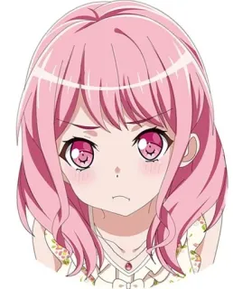 😠 anime, cabelo rosa, desenho animado, menina, fofo, mangá telegram sticker