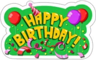 🎁 HAPPY BIRTHDAY! Geburtstag, Luftballons, Party, Feier, Konfetti telegram sticker