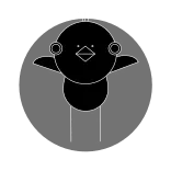 🐤 bird, chicken, simple, outline, cute, minimalist telegram sticker