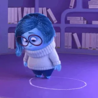 🤖 Sadness Inside Out tristezza, inside out, personaggio, blu, emozione telegram sticker